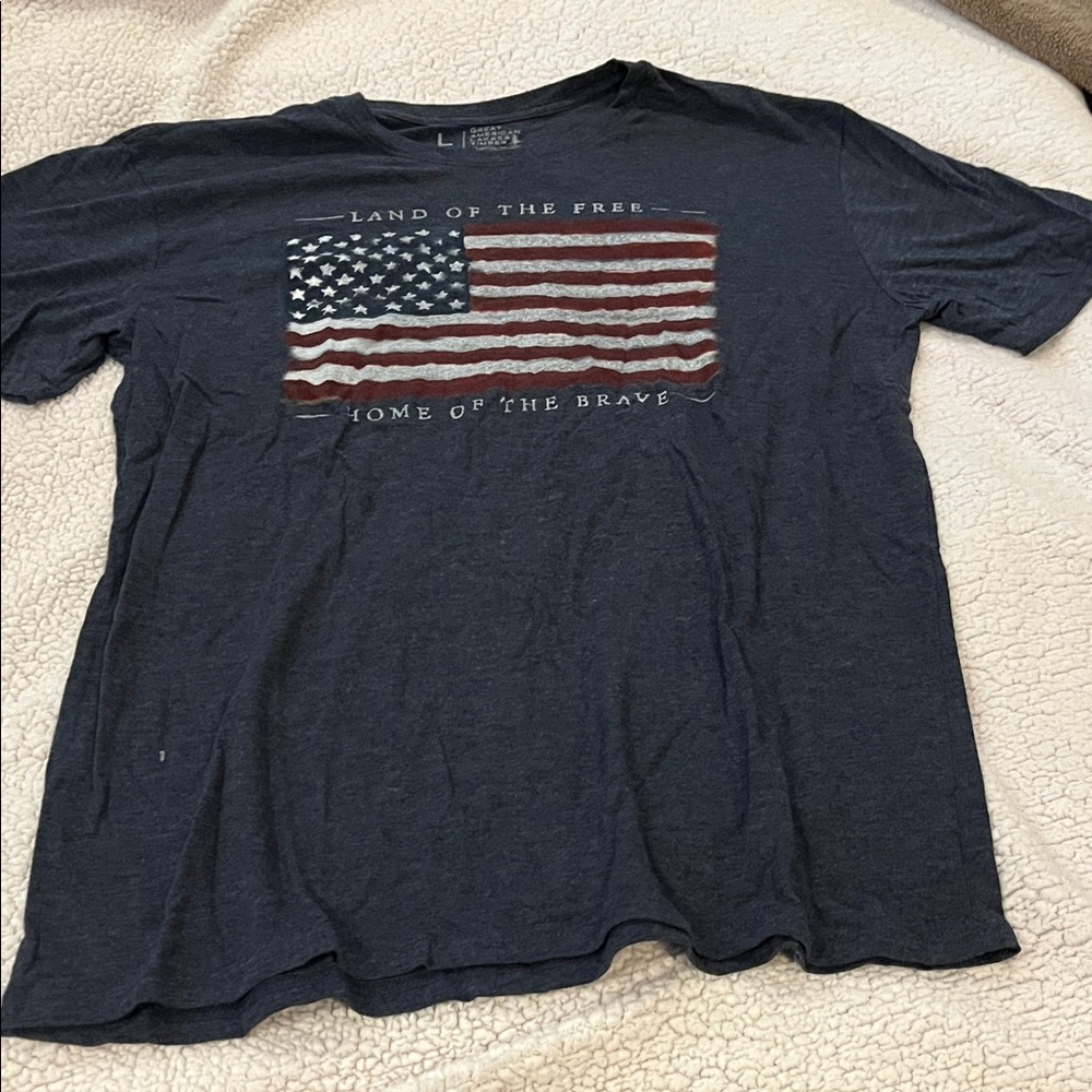 Navy Blue Graphic Tee - Land of the Free